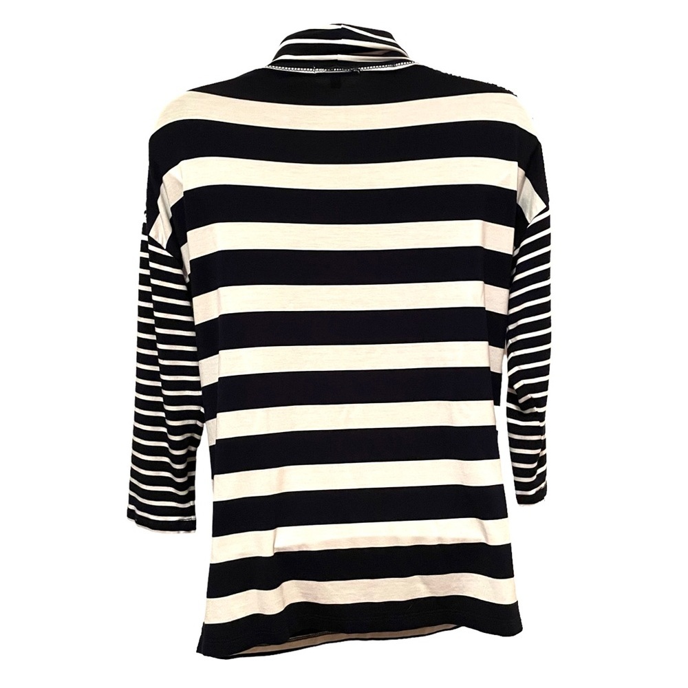 SportElle Women's Pullover Nautical Top Shirt Blue and White Striped Size Small - Picture 6 of 7